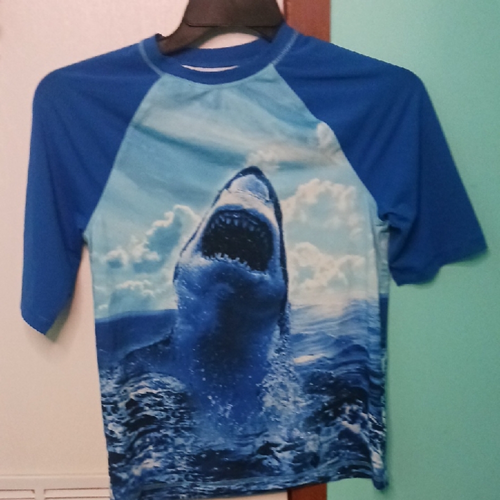 wonder nation White and Light Blue Tee with Logo Print